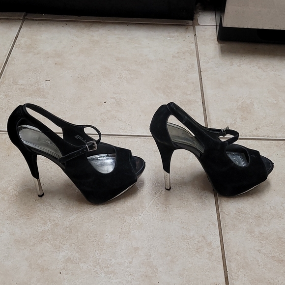 Anne Michelle black and silver stiletto heels size 7.5 - Picture 6 of 8